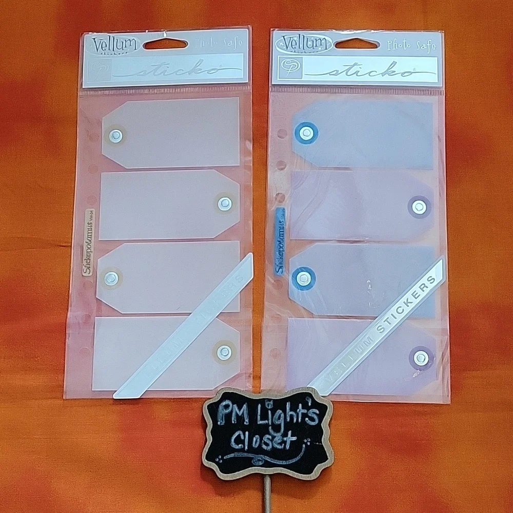 Stickopotamus Stickers New Tags Vellum Set of 2 Packages